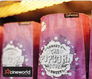 free popcorn at cineworld (voucher)