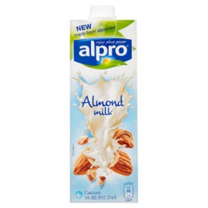 free alpro almond milk carton