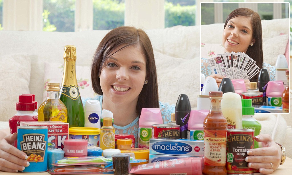 Emma Mumford with groceries