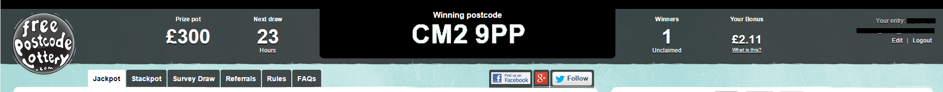 free postcode lottery website