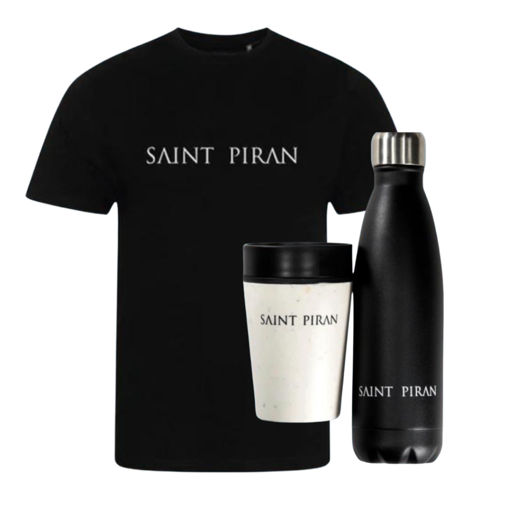 Free Saint Piran Shirts and Water Bottles