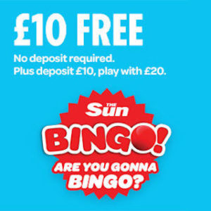 Free £10 of Bingo with Sun Bingo – No Deposit Required
