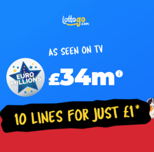 £34M EuroMillions Jackpot – Get 10 chances for just £1