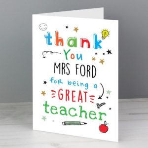 Free Thank You Card to a Teacher