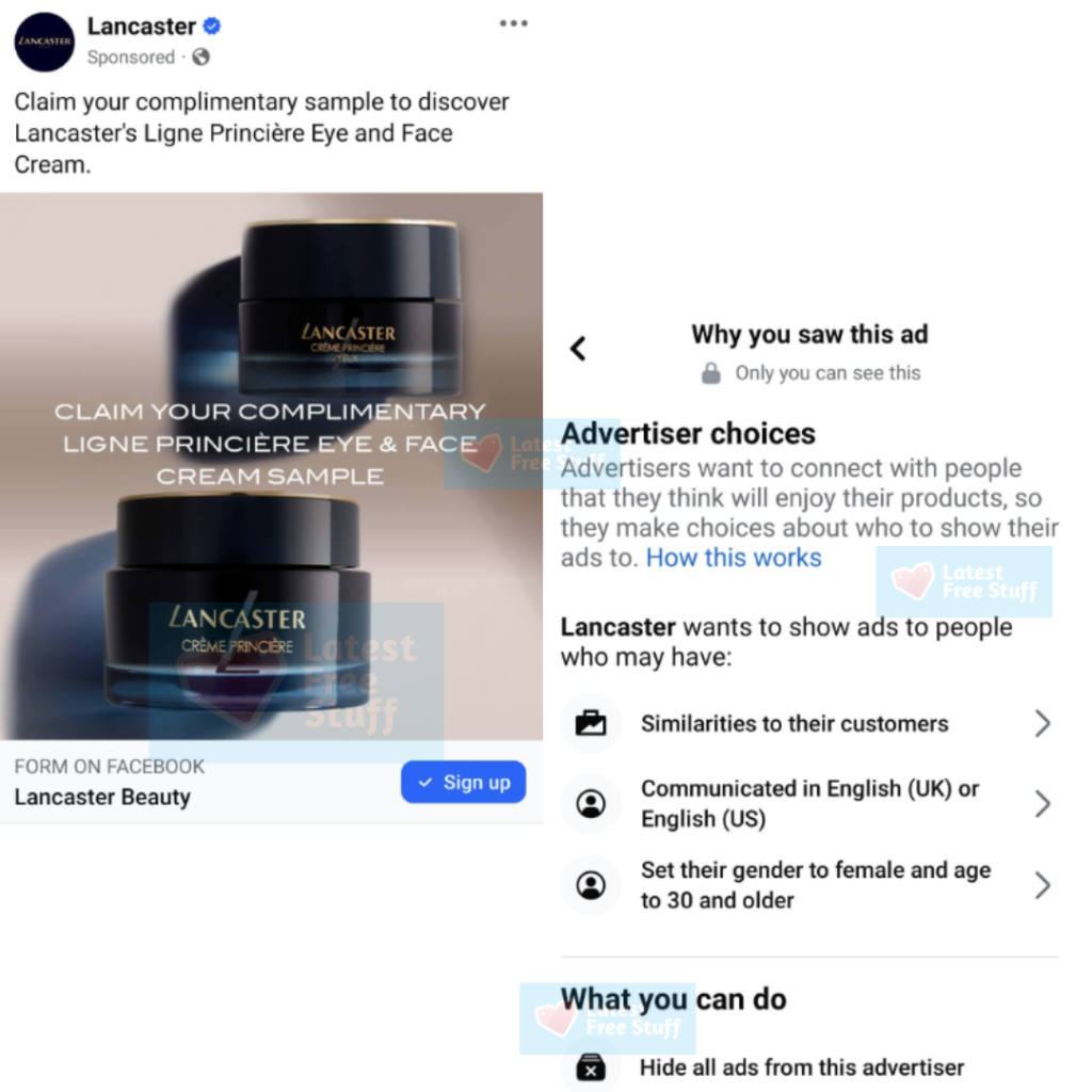 How to Claim Free Lancaster Face & Eye Creams | Latest Free Stuff ...
