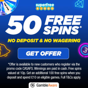 50 Free Bingo Spins – No Deposit & No Wagering