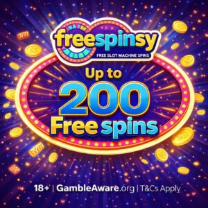 Claim Up To 200 Free Spins* at FreeSpinsy