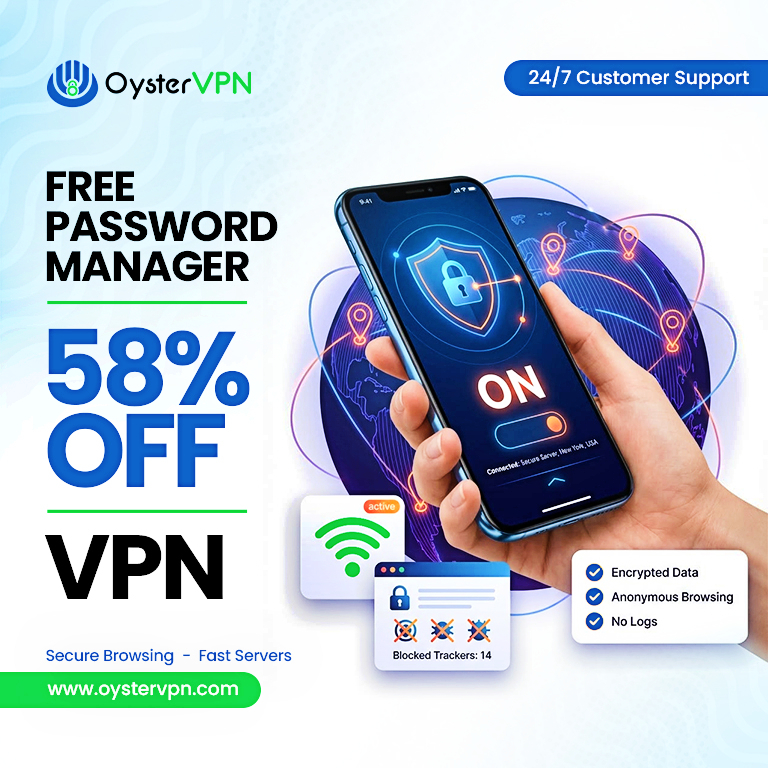 Free Password Manager & 58% Off VPN