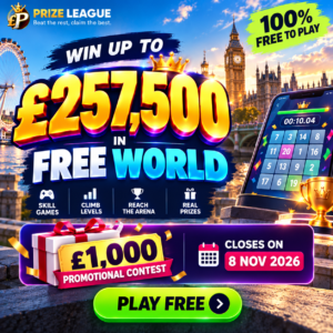 Win Up to £257,500 for Free + More Prize Contests